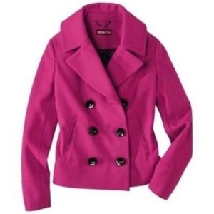 Merona dark pink pea coat. Size S
